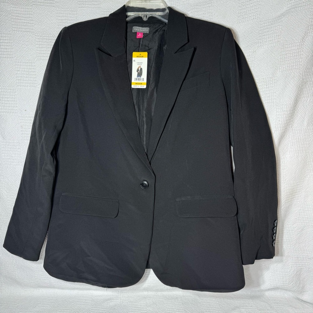 NWT Vince Camuto Women’s Black‎ Single Button Blazer Suit Jacket Size Medium